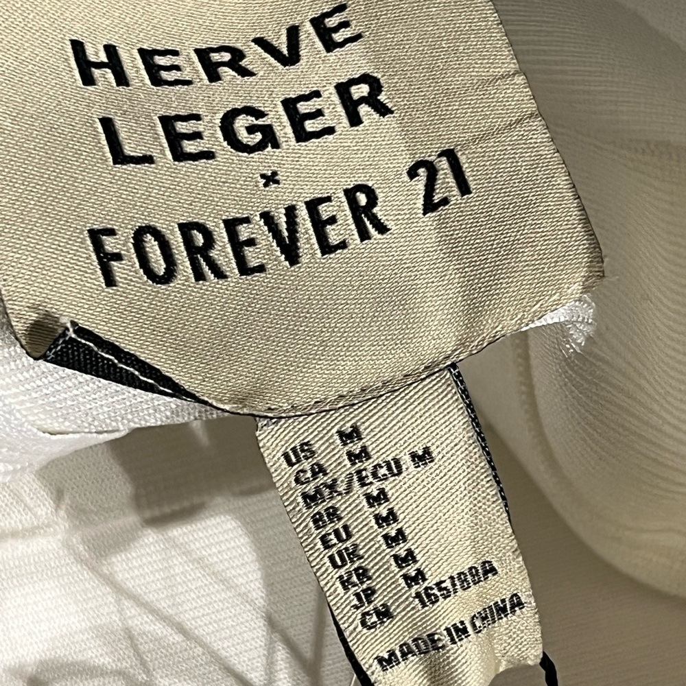 Herve Leger White Strapless Dress - Picture 2 of 5